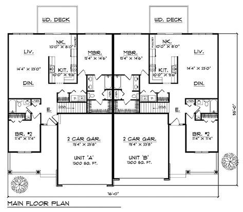 Duplexes Ideas In Duplex Floor Plans Duplex Plans Duplex