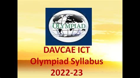 Dav Ict Olympiad Syllabus 2022 Youtube