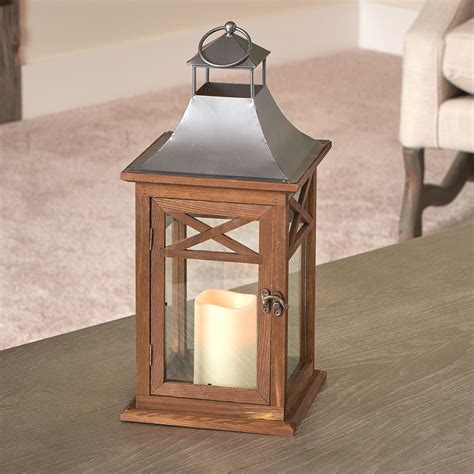 The Wood Portland Led Battery Operated Candle Lantern 43cm High