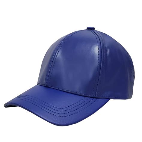 Royal Blue Leather Baseball Cap Winner Caps Mfg Company
