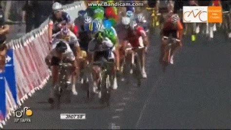 The peloton had been moving at a relatively gentle pace until 45km from home, when a huge crash caused by a spectator sparked chaos. Tour De France GIF - Find & Share on GIPHY