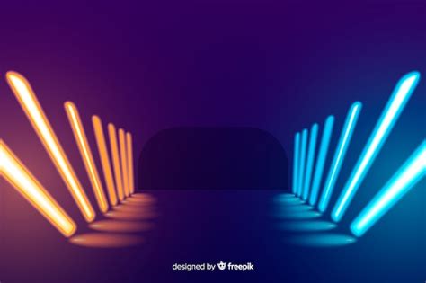 Premium Vector Colorful Neon Lights Stage Background