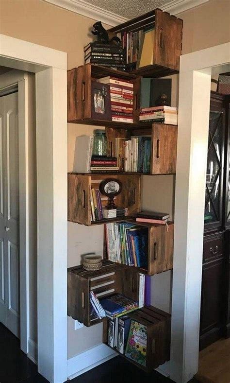 Diy Crate Bookshelf Corner Bookshelves Diy Home Decor Home Diy