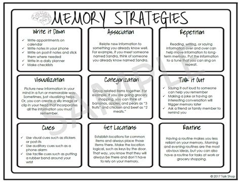 The use of memory aids (e.g. Pin by Lara Gonzalez on adult speech therapy | Memory ...