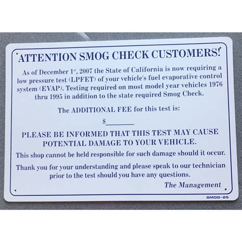 Ca Smog Check Signs Parts Queen