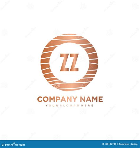 Zz Initial Letter Circle Wood Logo Template Vector Stock Vector