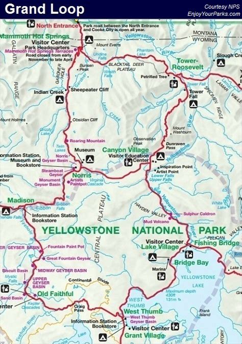 The Grand Loop Yellowstone National Park Maps Resor