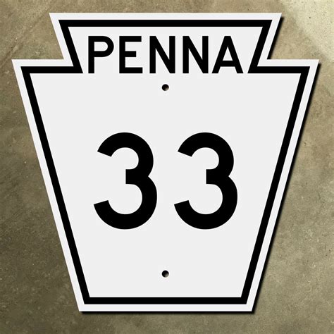 Pennsylvania Route 33 Highway Marker Road Sign Shield 1948 Etsy