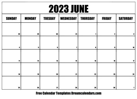 June 2023 Calendar Free Printable Calendar June 2023 Calendar Free