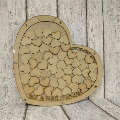 Heart Wedding Dropbox 45cm Wide 40cm Tall Available In Mdf And Birch