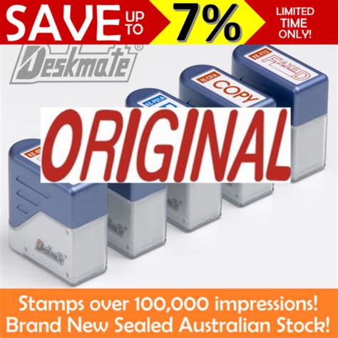 Original Deskmate Pre Inked Office Stamp Refillable Rubber Stamp Ke