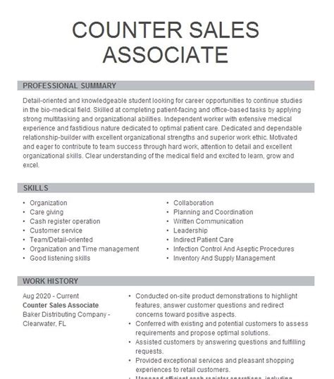 Hvac Inside Counter Sales Resume Example