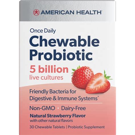 Chewable Probiotic 5b Natural Strawberry Flavor Tablets American