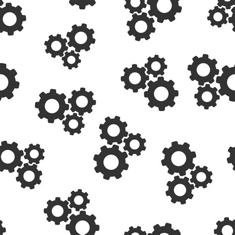 Gear Vector Icon Seamless Pattern Background Cog Wheel Illustration On