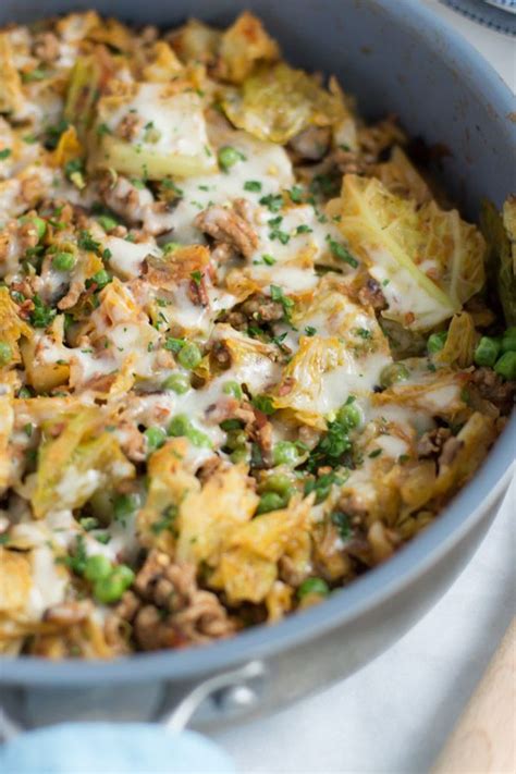 Cook the ground beef according to the recipe, then allow to cool completely. Ground Turkey Cabbage Skillet | Recipe | Diet | Cabbage skillet recipe, Skillet meals, Turkey ...