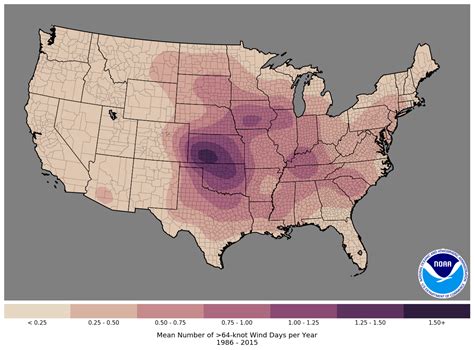 Oklahoma Climatological Survey 64 Knot Wind Days 1986 2015