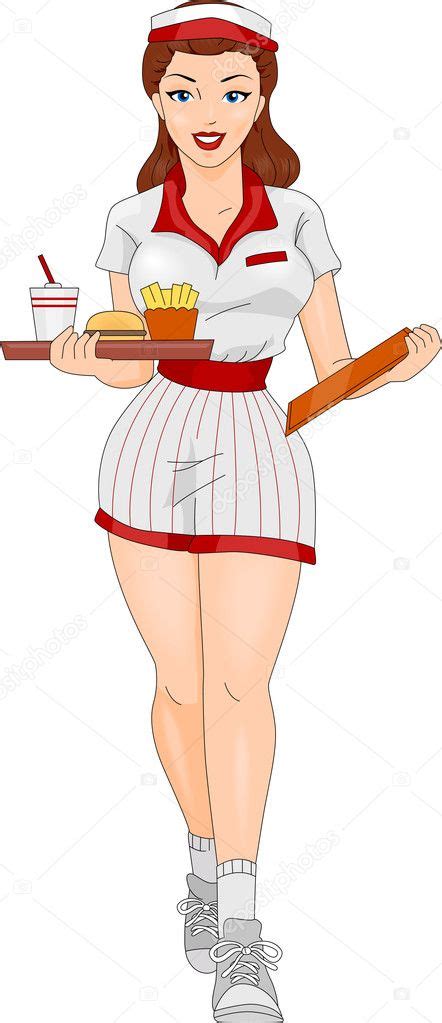 Pin Up Girl Waitress Pin Up Girl Waitress — Stock Photo © Lenmdp 7477815