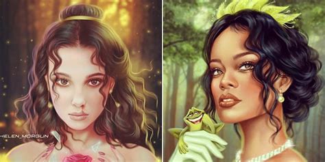 Artist Transforms Female Celebrities Into Disney Princesses Popsugar