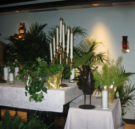 Holy Thursday Altar Of Repose Set Up In Small Chapel At St John