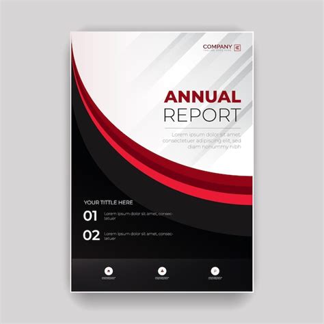 Premium Vector Red Creative Annual Report Book Cover Template