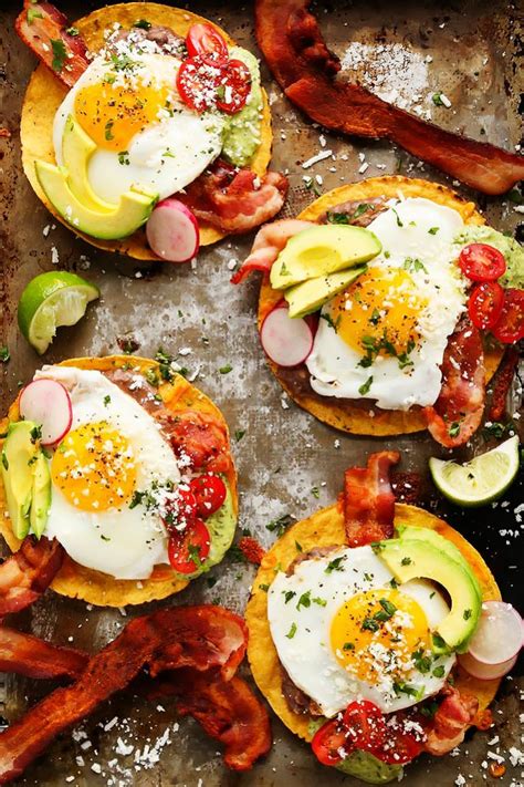 Mexican Breakfast Tostadas Topped With A Sunny Side Up Egg Are Perfect