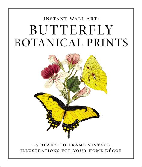 Instant Wall Art Butterfly Botanical Prints Book By