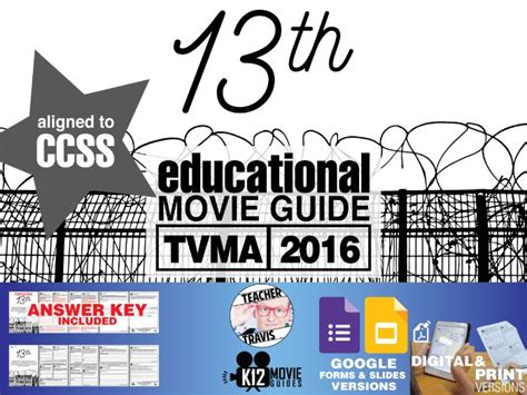 13th Documentary Movie Guide Questions Worksheet Tvma 2016