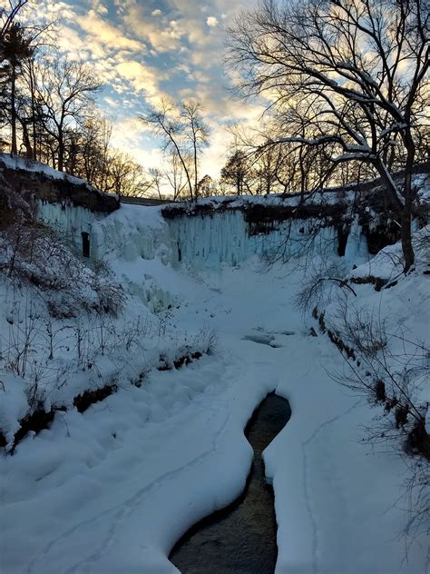 Frozen Minnehaha Falls At Sunset Tad Reeves Flickr