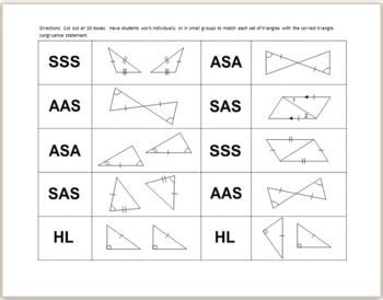 Triangle Congruence Sss And Sas Worksheets Answer Key