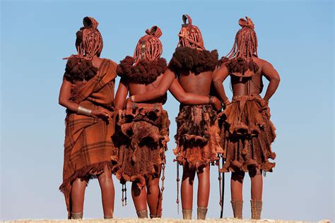 Four Himba Women Namibia Africa By Peter Adams