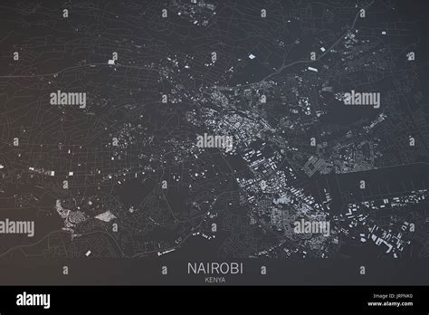 Map Of Nairobi Satellite View City Kenya Stock Photo Alamy