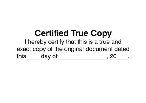 Certified True Copy Custom Stamp