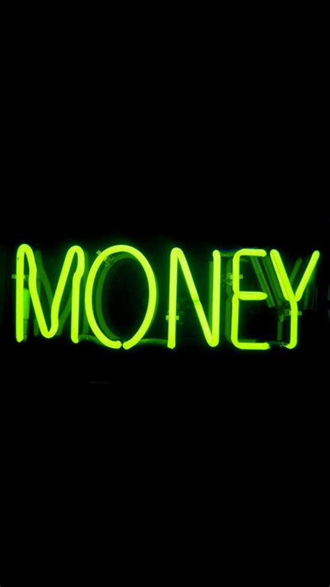 Money Green Neon Sign Wallpaper Bakgrundsbilder Grön