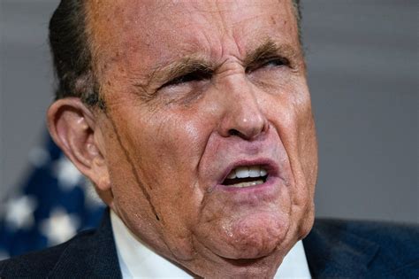 An appeals court has suspended rudy giuliani from practising law in new york because he made false statements while trying to get courts to overturn donald trump's loss in the us presidential race. Rudy Giuliani's Hair Dye Melting Off His Face Was the ...