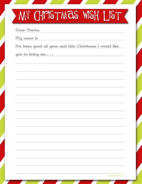 delightful order christmas  list  printable
