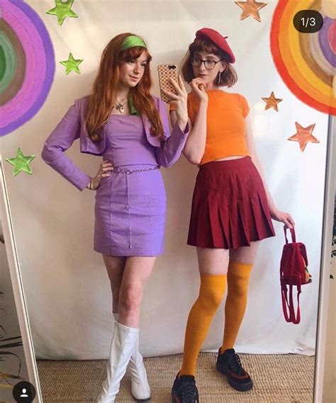 Velma And Daphne Scooby Doo Halloween Costumes Friends Halloween Costume Outfits Diy Group