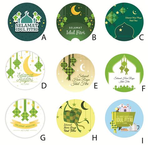 Jual Sticker Stiker Ucapan Selamat Hari Raya Idul Fitri Bahan Sticker