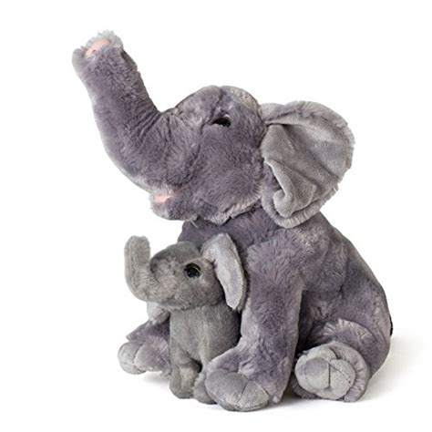 Mom And Baby Elephants Plush Toys 2 Stuffed Elephants 11″ And 55″ By