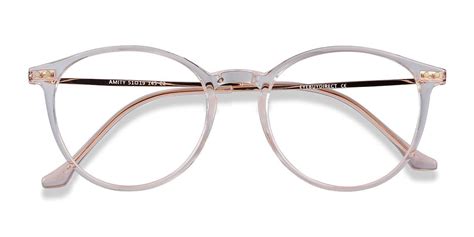 rose gold round prescription eyeglasses large full rim plastic eyewear amity pink eyeglasses