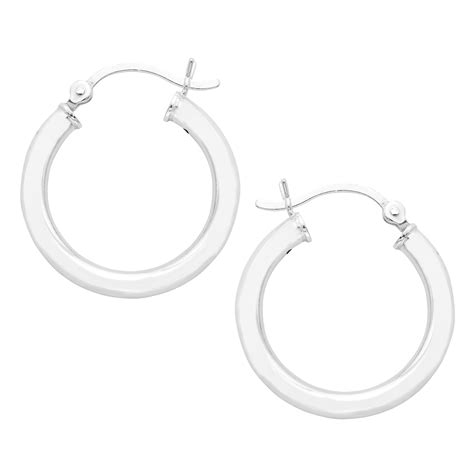 Sterling Silver Polished Click Hoop Earrings