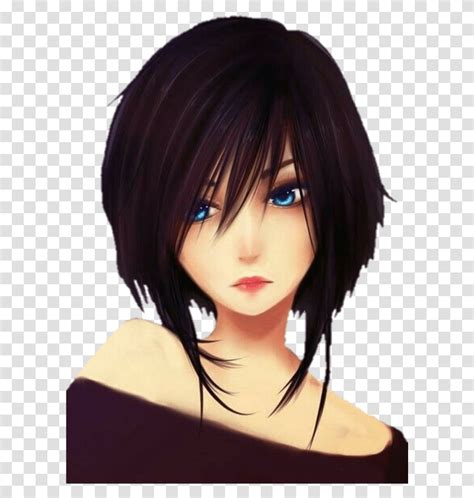 Chicas Girl Cute Anime Girl With Short Black Hair Person Human Face