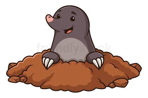 Mole In Hole Cartoon Clipart Vector Friendlystock