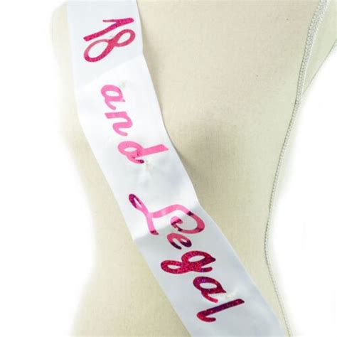 white pink led flashing 18th birthday satin sash banner decorations girls sashes 5060445491783