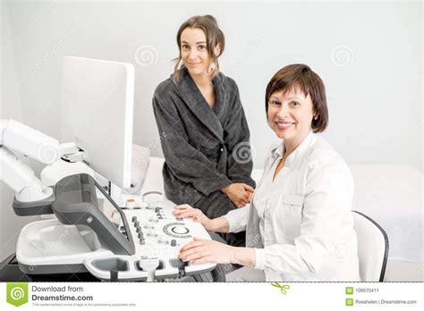 Woman During The Consultation With Doctor Stock Image Image Of Lying