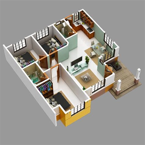 When some people think of tiny houses, they think of a small 16' 'cabin on wheels' which has a single bedroom space that is fine for single people and couples, but clearly not fine for growing families with children. Modern Bungalow House with 3D Floor Plans and Firewall ...