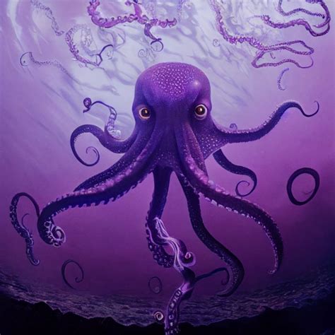 Purple Octopus Kingdom Underwater Midjourney Openart