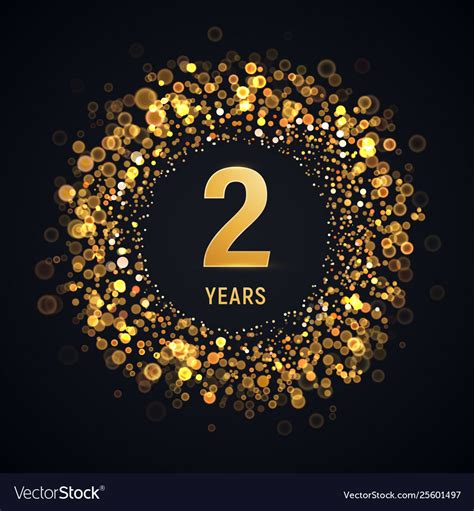 2 Years Anniversary Isolated Design Element Vector Image