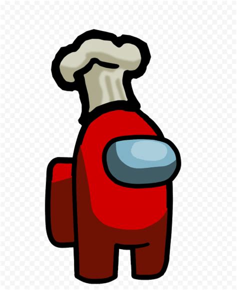 Hd Red Among Us Crewmate Character With Chef Hat Png Citypng