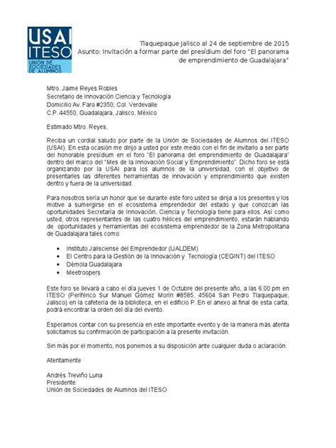 Como Redactar Una Invitacion