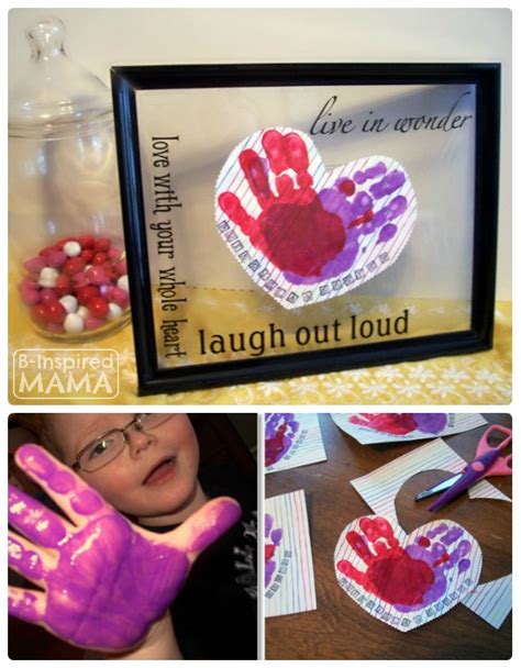 Preschool Valentines Craft Handprint Heart B Inspiredmama